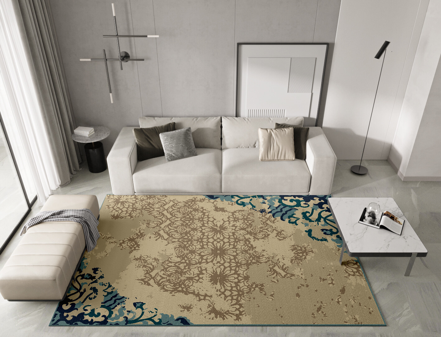Nazanin Persian Bagh Rectangle Hand Tufted Pure Wool Custom Rug by Rug Artisan