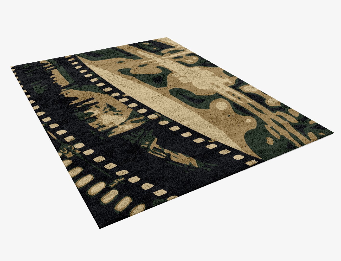 Negative Abstract Rectangle Hand Knotted Bamboo Silk Custom Rug by Rug Artisan