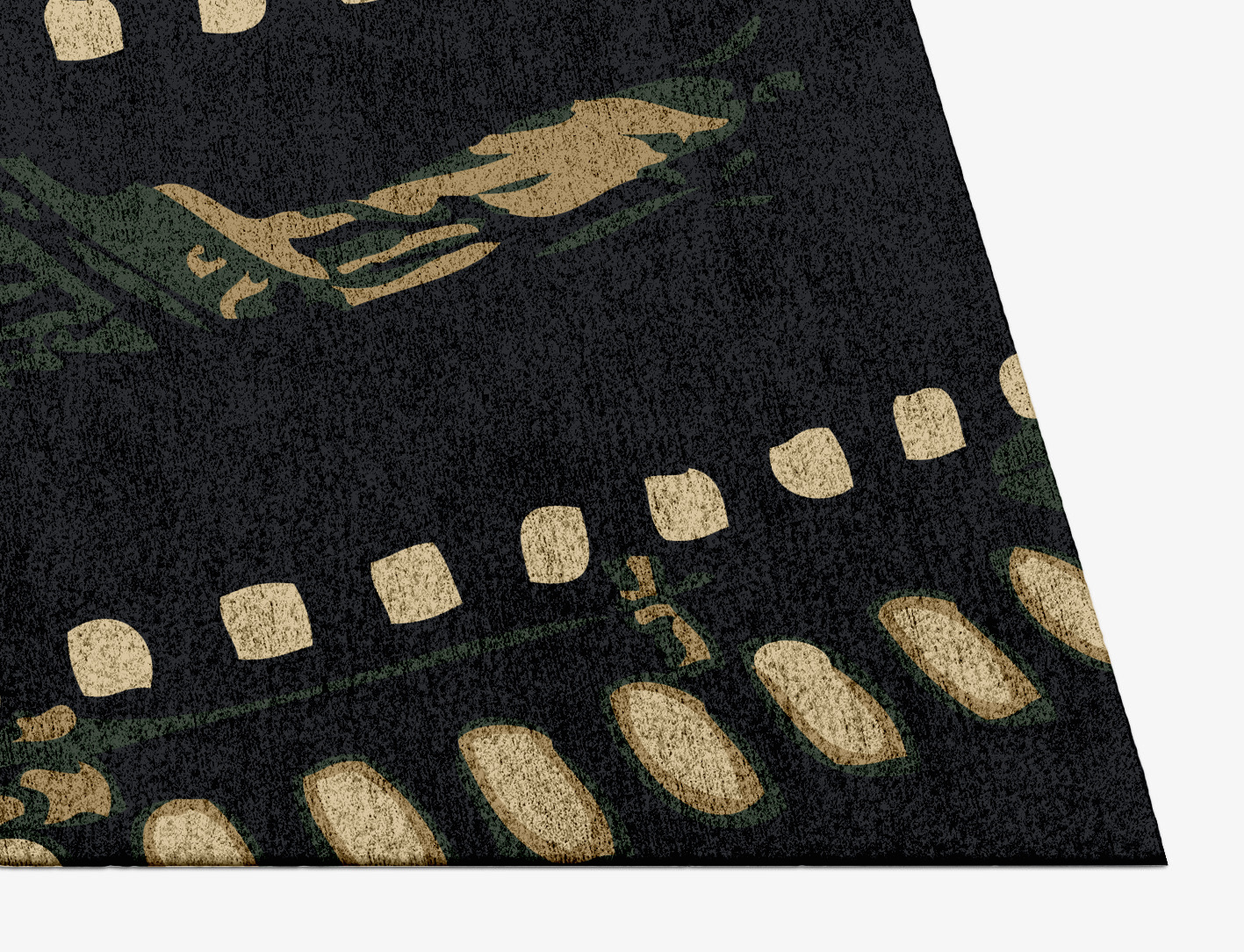 Negative Abstract Rectangle Hand Knotted Bamboo Silk Custom Rug by Rug Artisan