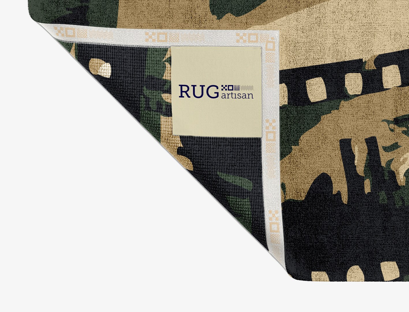 Negative Abstract Rectangle Hand Knotted Bamboo Silk Custom Rug by Rug Artisan