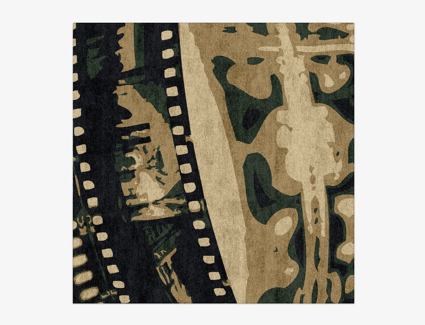 Negative Abstract Square Hand Knotted Bamboo Silk Custom Rug by Rug Artisan