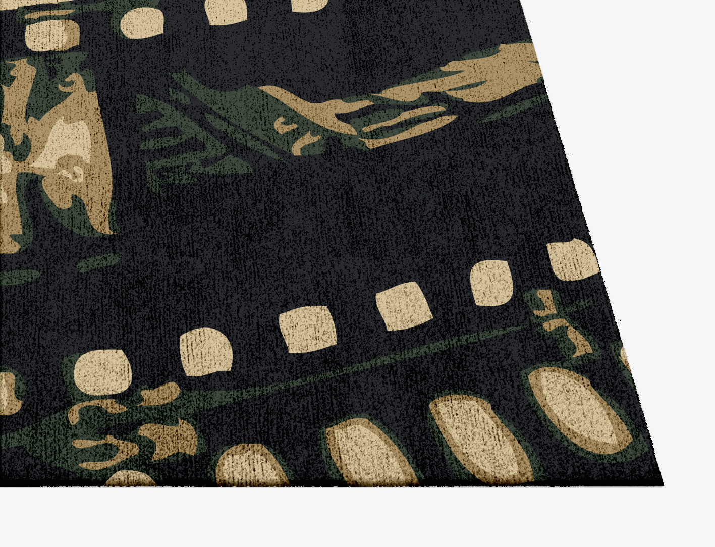 Negative Abstract Square Hand Knotted Bamboo Silk Custom Rug by Rug Artisan