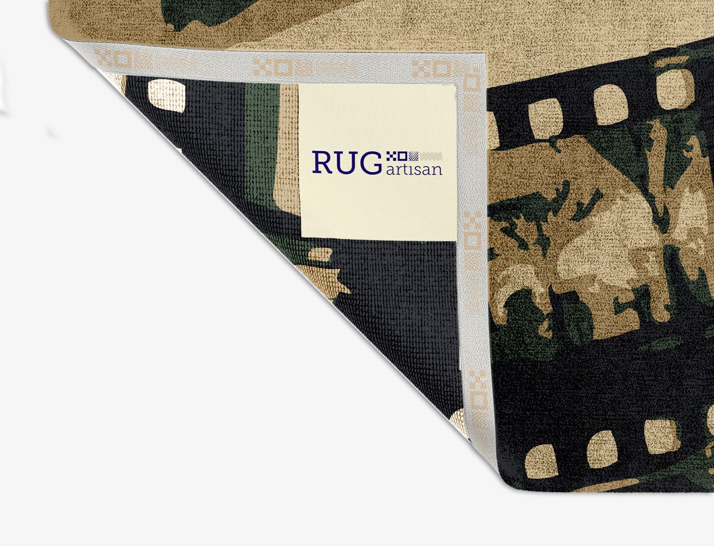 Negative Abstract Square Hand Knotted Bamboo Silk Custom Rug by Rug Artisan