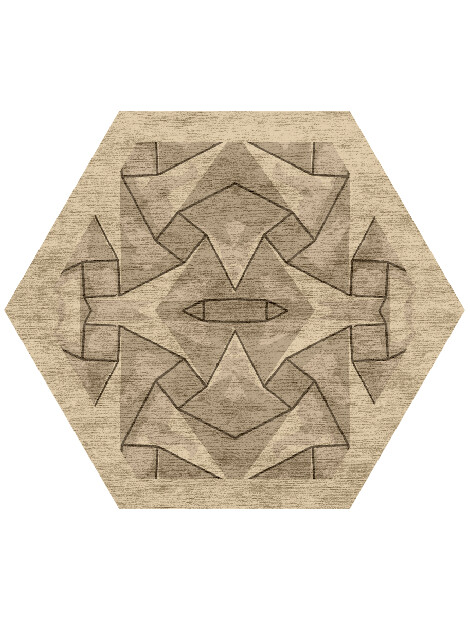 Neko Origami Hexagon Hand Knotted Bamboo Silk Custom Rug by Rug Artisan