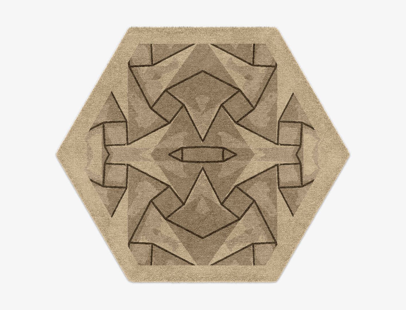 Neko Origami Hexagon Hand Knotted Tibetan Wool Custom Rug by Rug Artisan