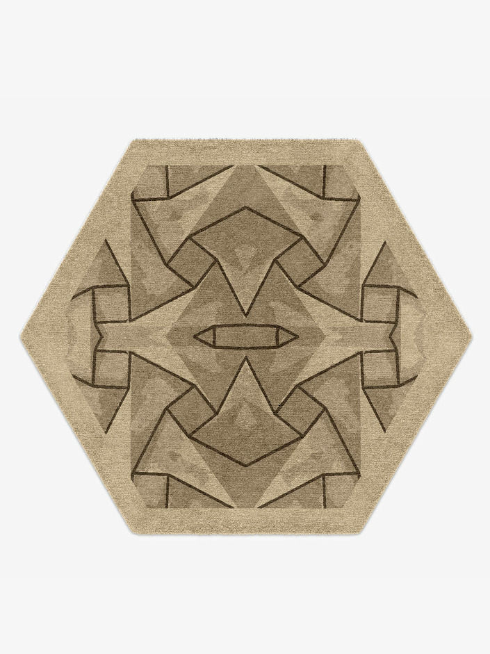 Neko Origami Hexagon Hand Knotted Tibetan Wool Custom Rug by Rug Artisan