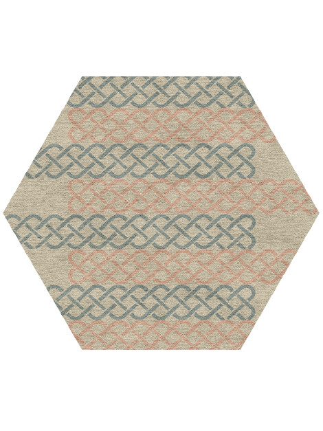 Nellie Blue Royal Hexagon Hand Knotted Tibetan Wool Custom Rug by Rug Artisan