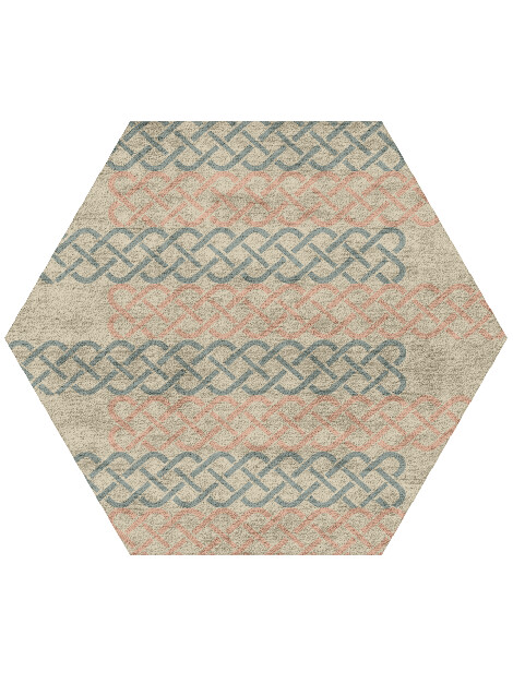 Nellie Blue Royal Hexagon Hand Tufted Bamboo Silk Custom Rug by Rug Artisan