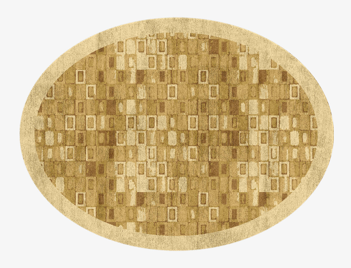 Neolithic Origami Oval Hand Knotted Bamboo Silk Custom Rug by Rug Artisan