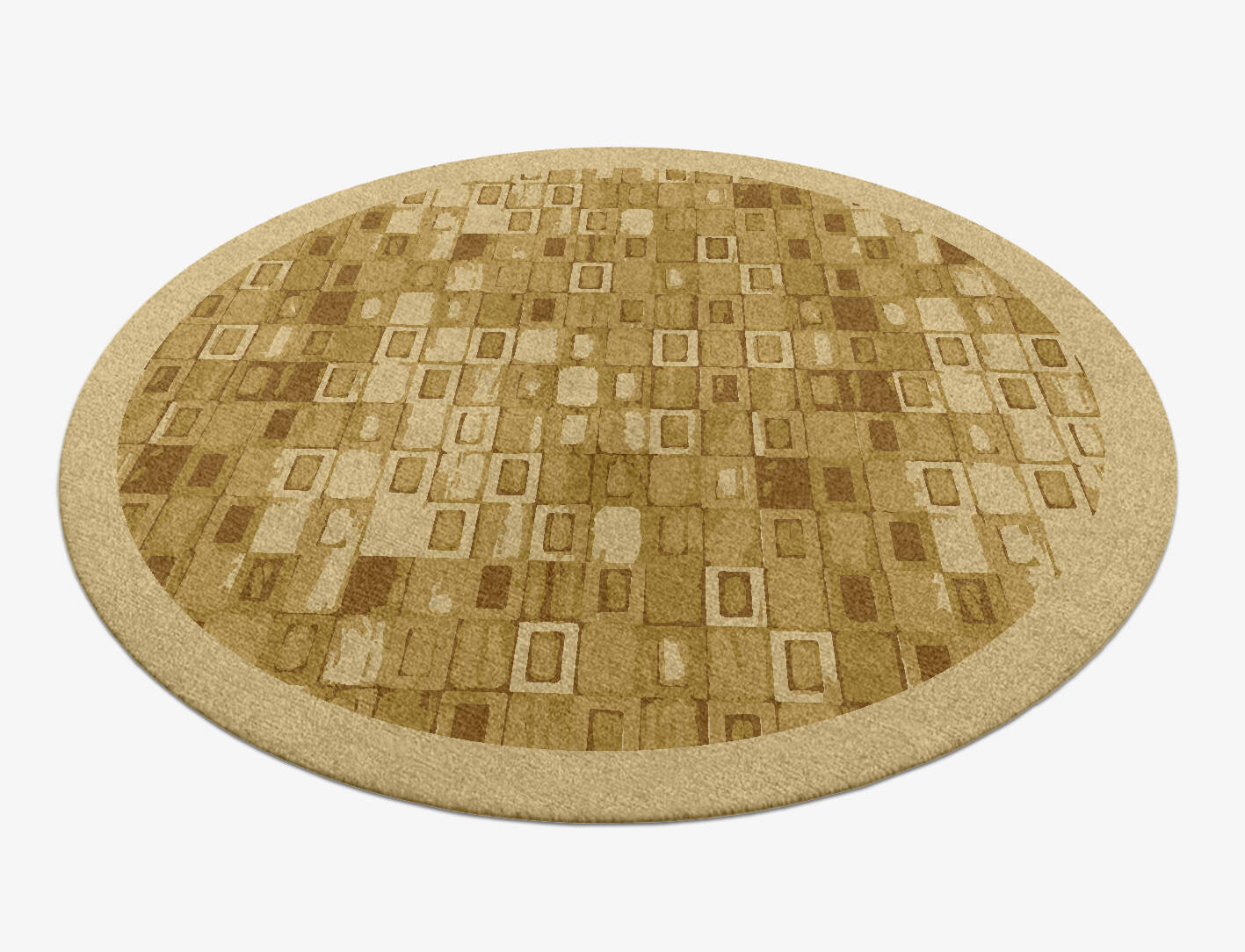 Neolithic Origami Round Hand Knotted Tibetan Wool Custom Rug by Rug Artisan