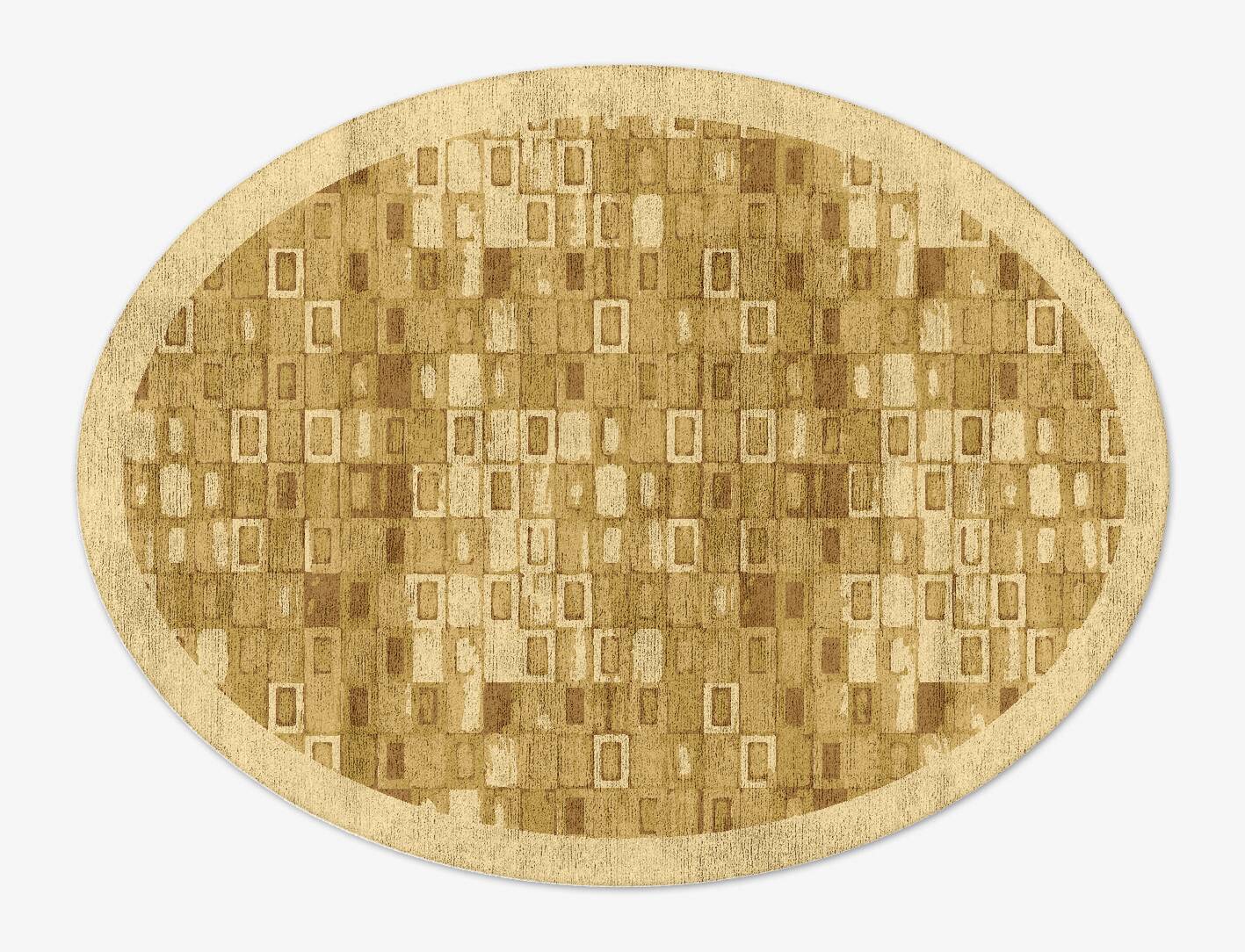 Neolithic Origami Oval Hand Tufted Bamboo Silk Custom Rug by Rug Artisan