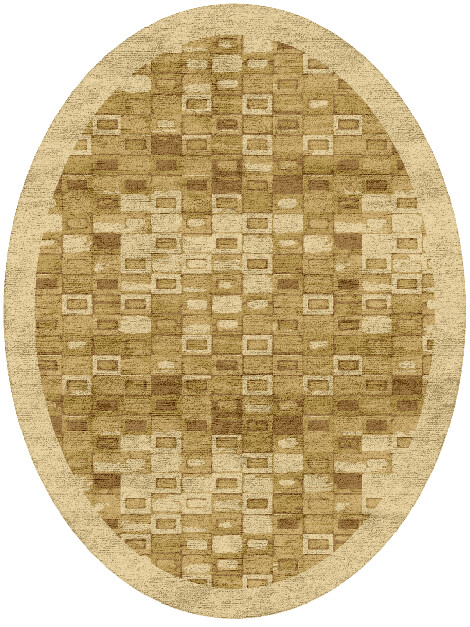 Neolithic Origami Oval Hand Tufted Bamboo Silk Custom Rug by Rug Artisan