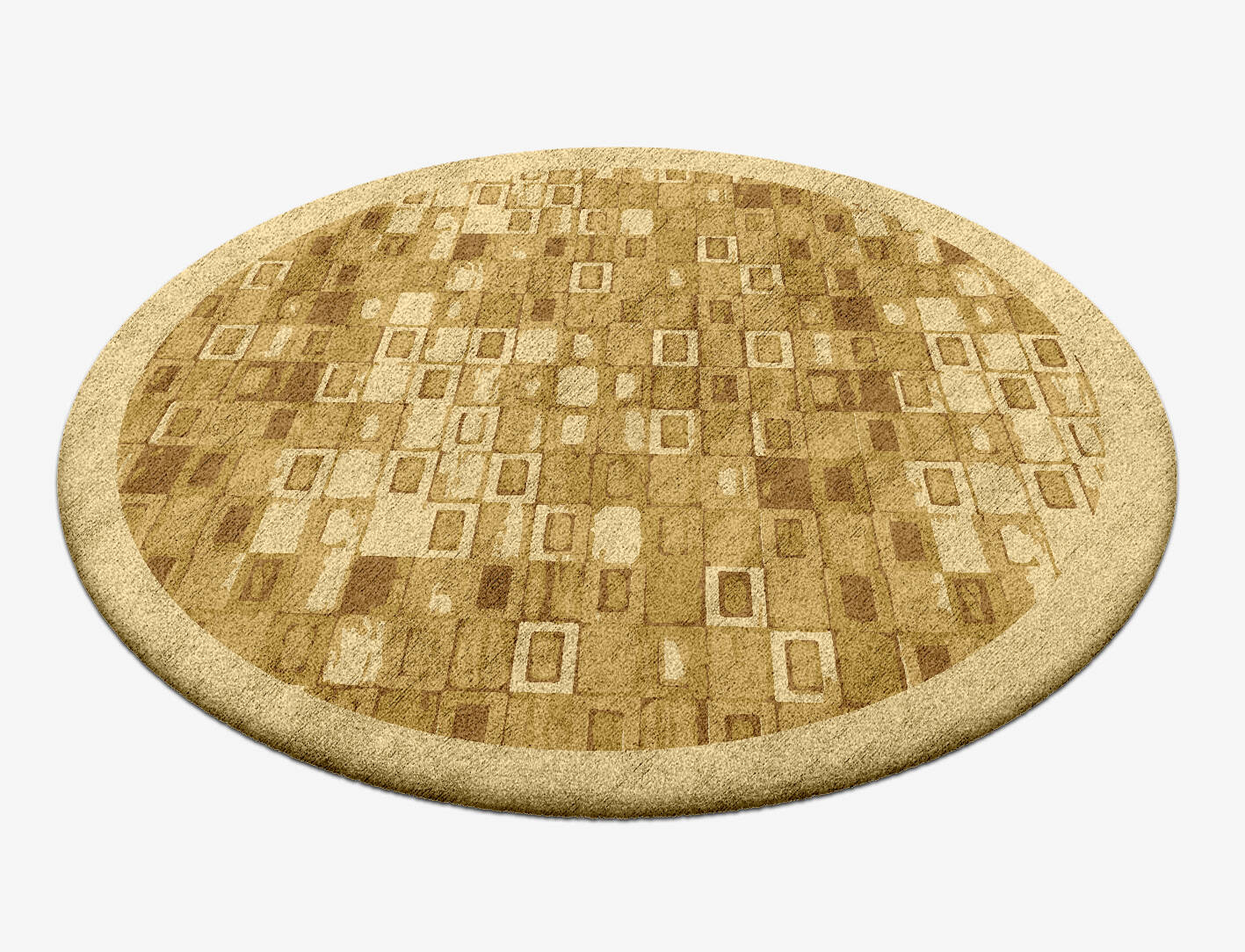Neolithic Origami Round Hand Tufted Bamboo Silk Custom Rug by Rug Artisan