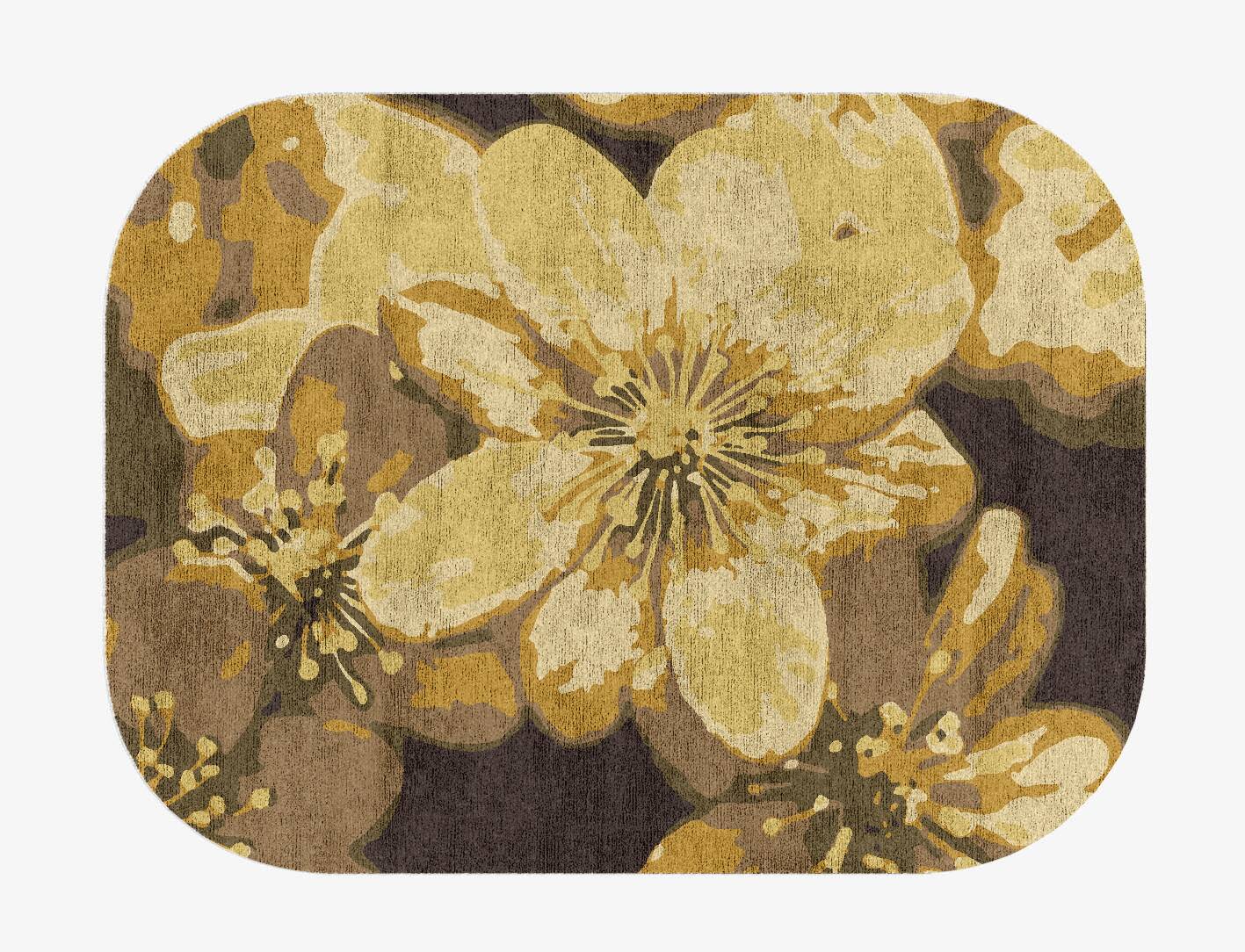 Neon Floral Oblong Hand Knotted Bamboo Silk Custom Rug by Rug Artisan