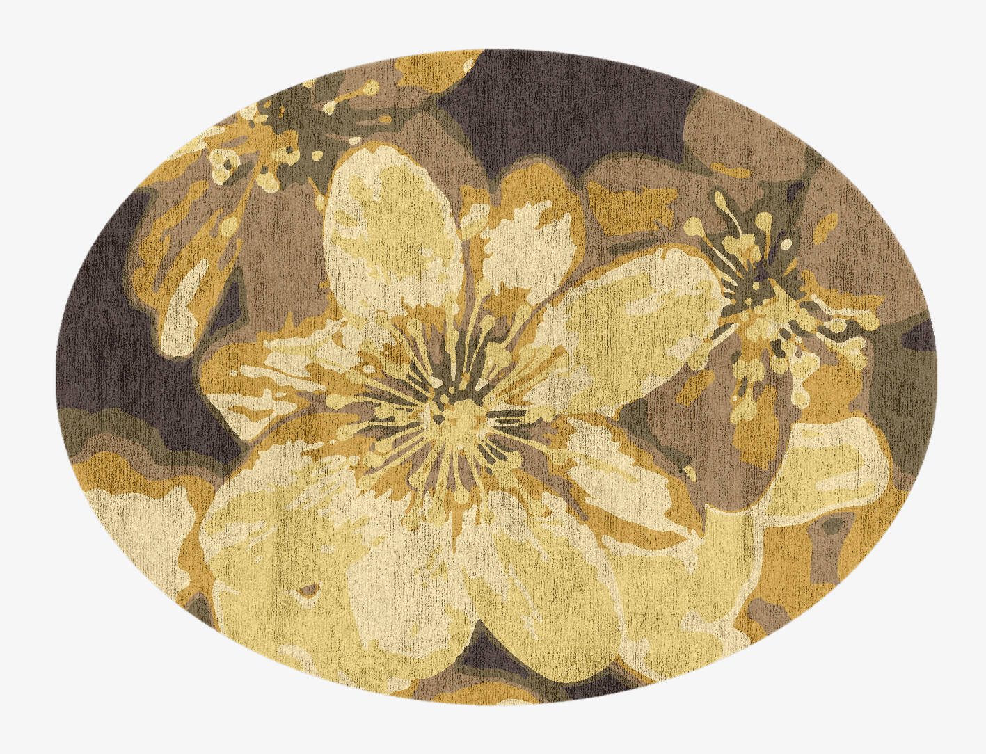 Neon Floral Oval Hand Knotted Bamboo Silk Custom Rug by Rug Artisan