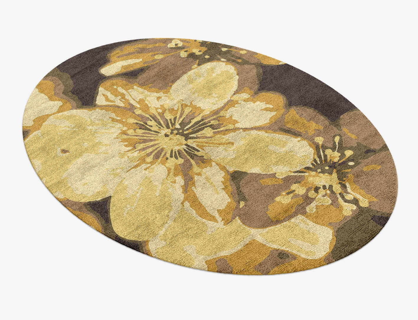 Neon Floral Oval Hand Knotted Bamboo Silk Custom Rug by Rug Artisan