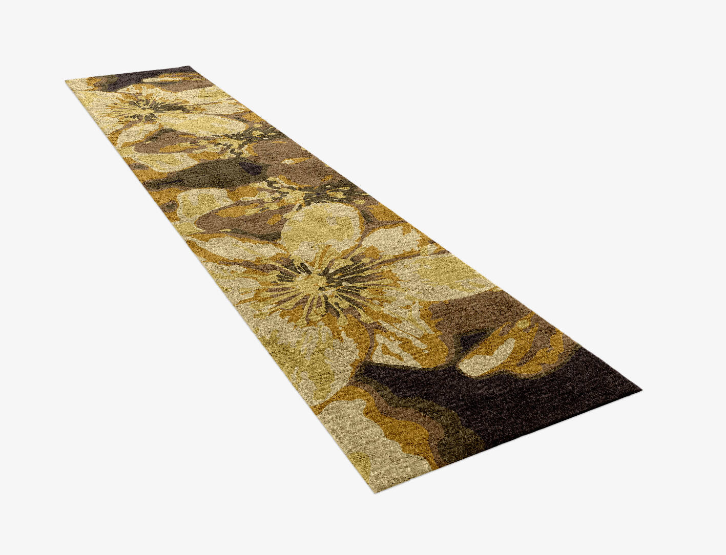 Neon Floral Runner Hand Knotted Bamboo Silk Custom Rug by Rug Artisan