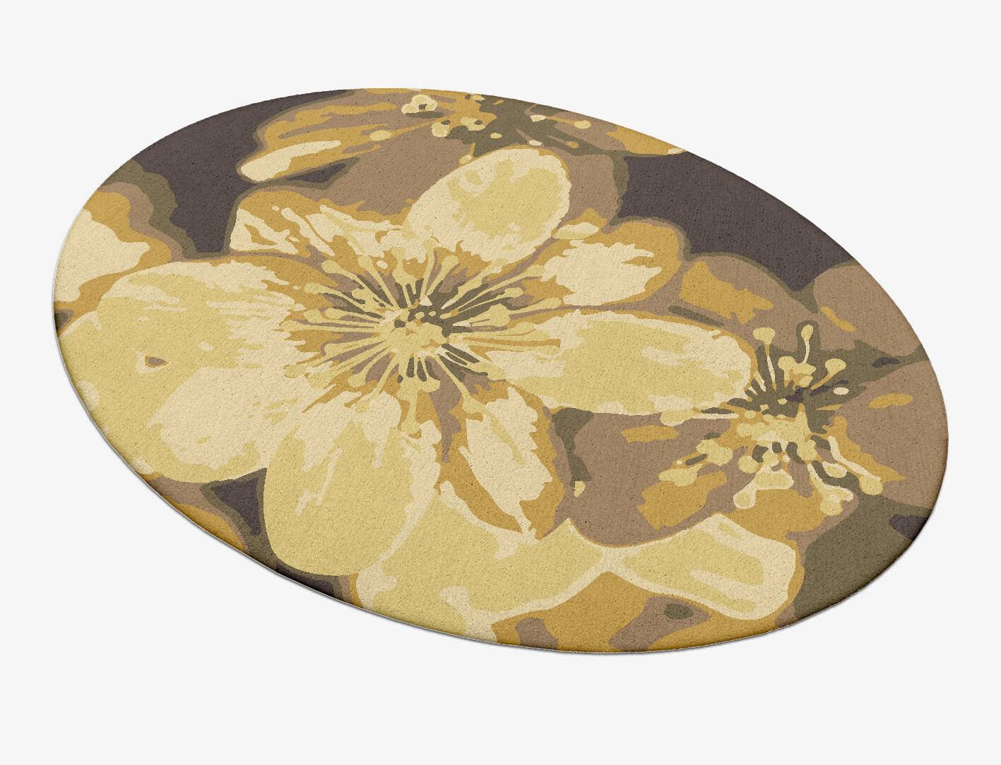 Neon Floral Oval Hand Tufted Pure Wool Custom Rug by Rug Artisan