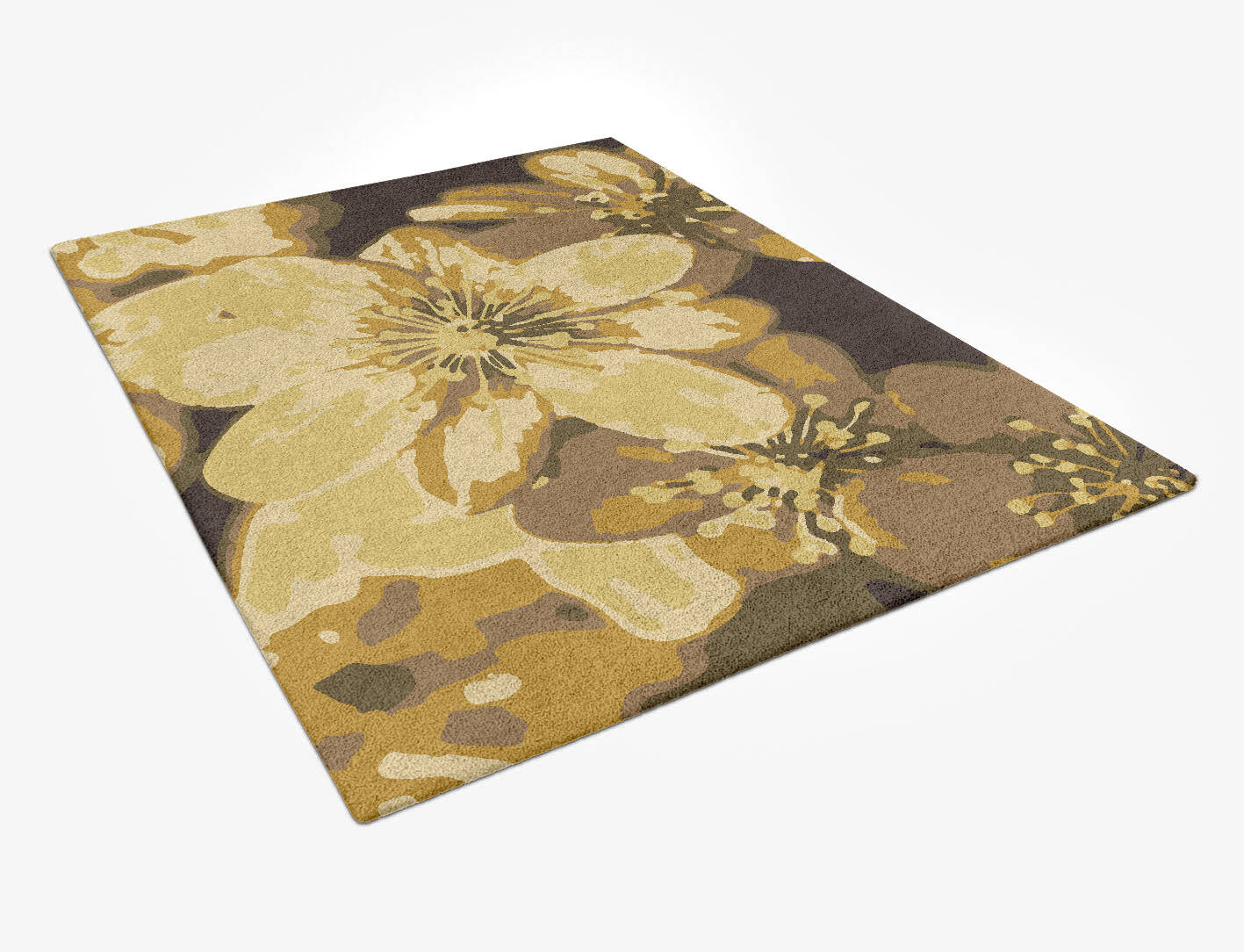 Neon Floral Rectangle Hand Tufted Pure Wool Custom Rug by Rug Artisan