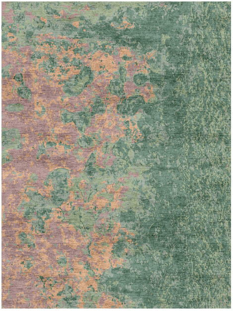 Neptune Blue Brush Strokes Rectangle Hand Knotted Bamboo Silk Custom Rug by Rug Artisan