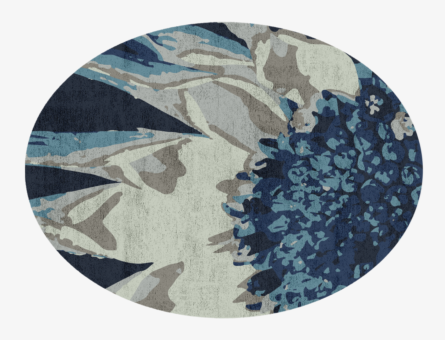 Nightbloom Floral Oval Hand Knotted Bamboo Silk Custom Rug by Rug Artisan