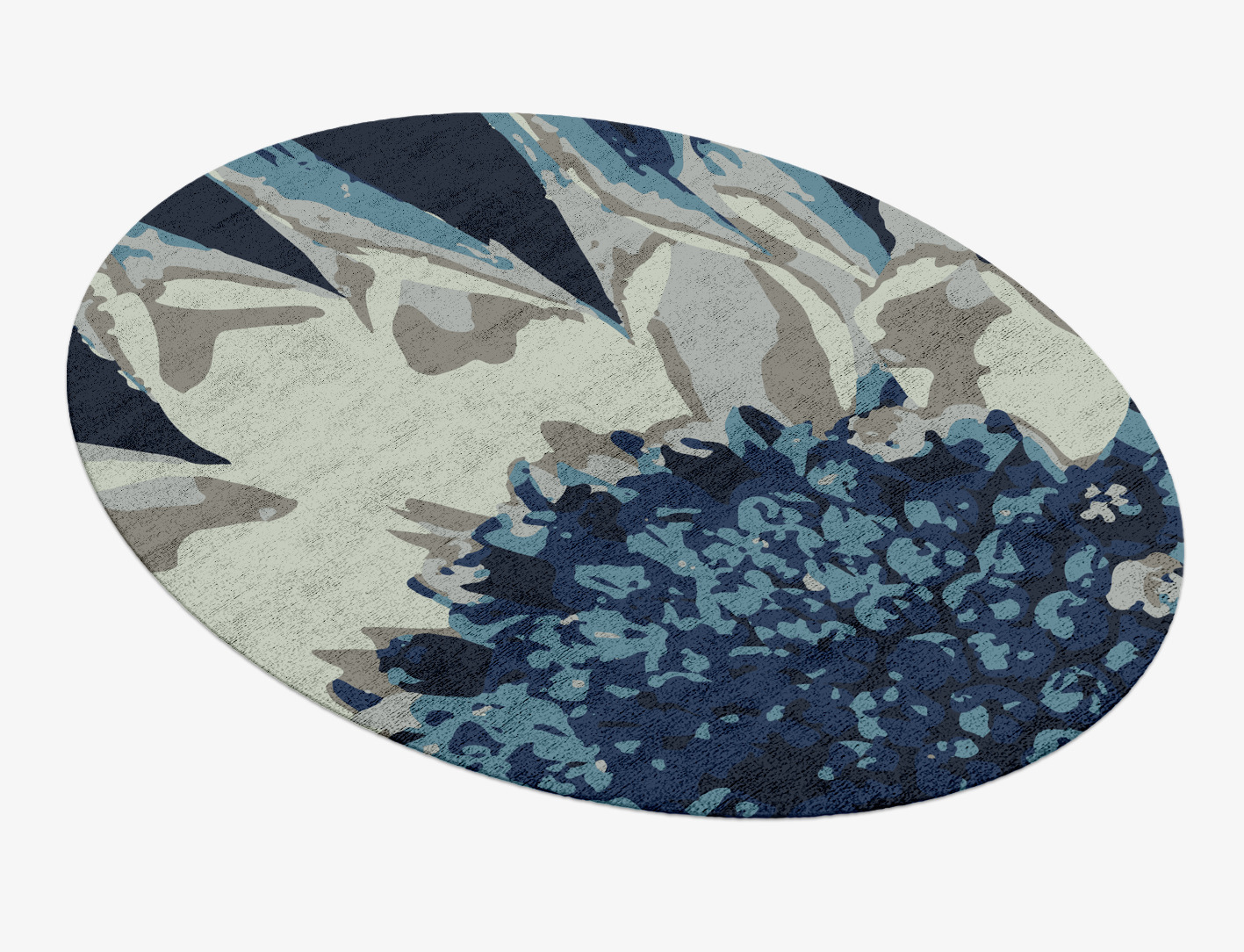 Nightbloom Floral Oval Hand Knotted Bamboo Silk Custom Rug by Rug Artisan