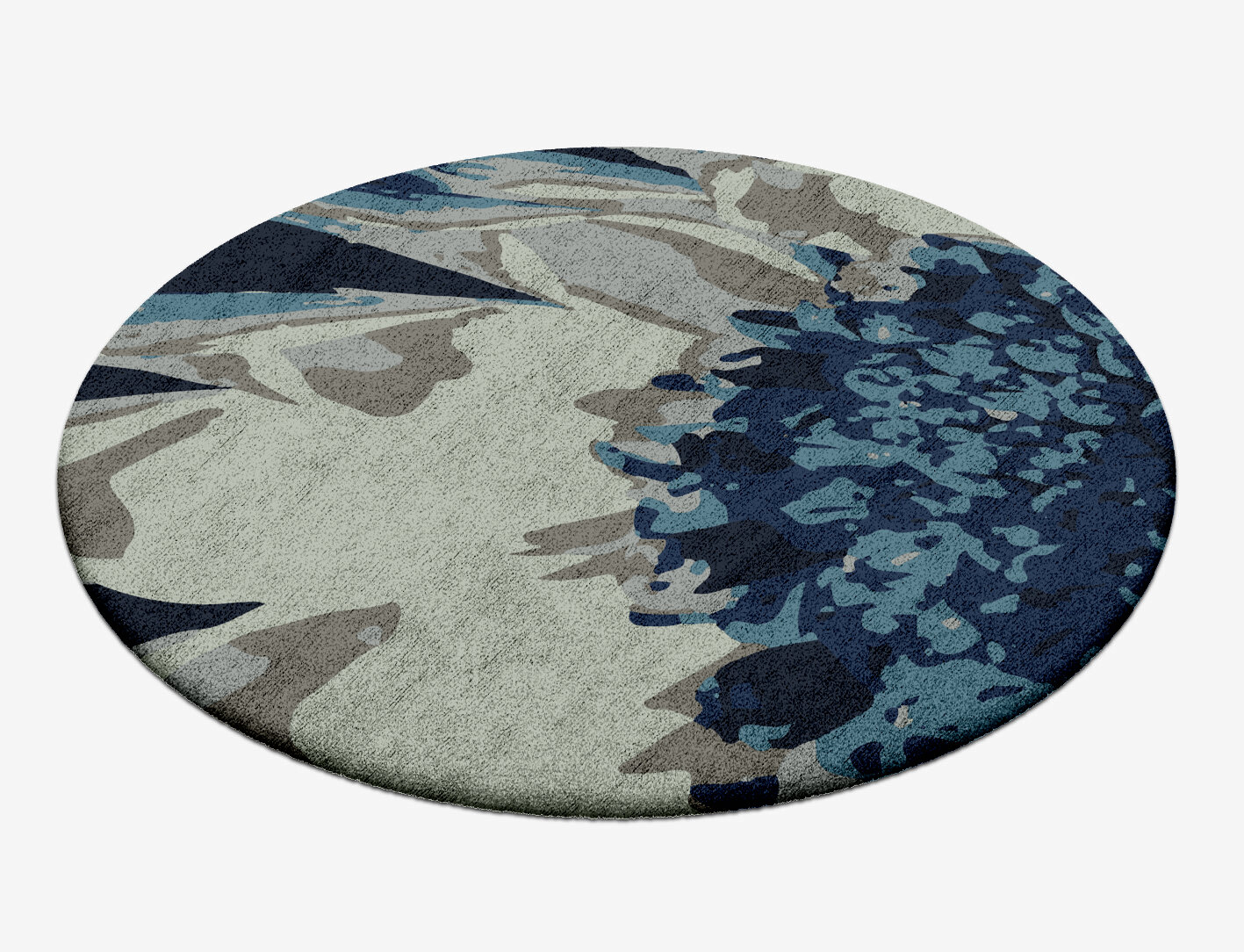 Nightbloom Floral Round Hand Tufted Bamboo Silk Custom Rug by Rug Artisan