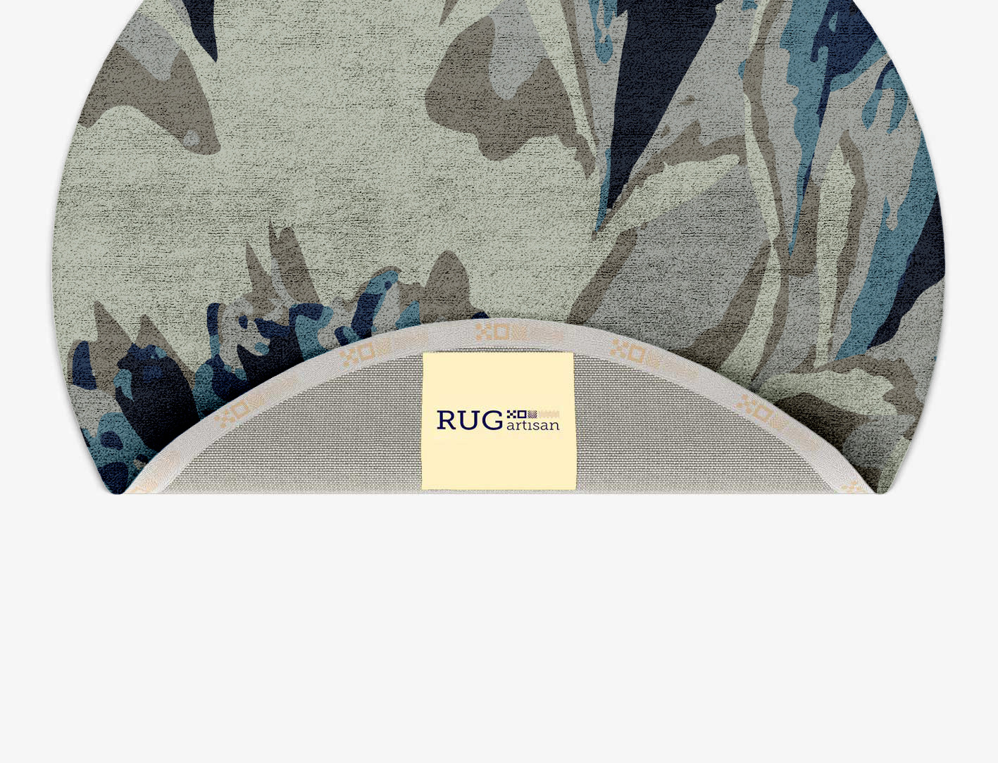 Nightbloom Floral Round Hand Tufted Bamboo Silk Custom Rug by Rug Artisan