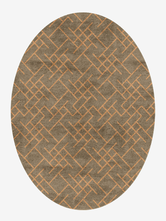 Nirvana Minimalist Oval Hand Knotted Bamboo Silk Custom Rug by Rug Artisan