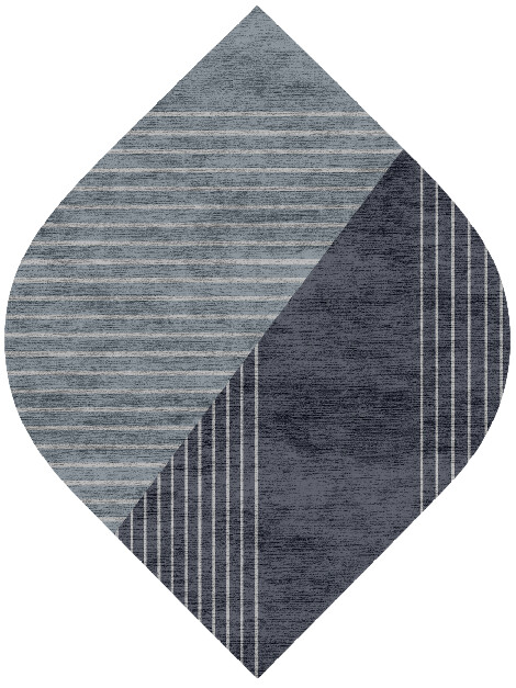Normals Minimalist Ogee Hand Knotted Bamboo Silk Custom Rug by Rug Artisan