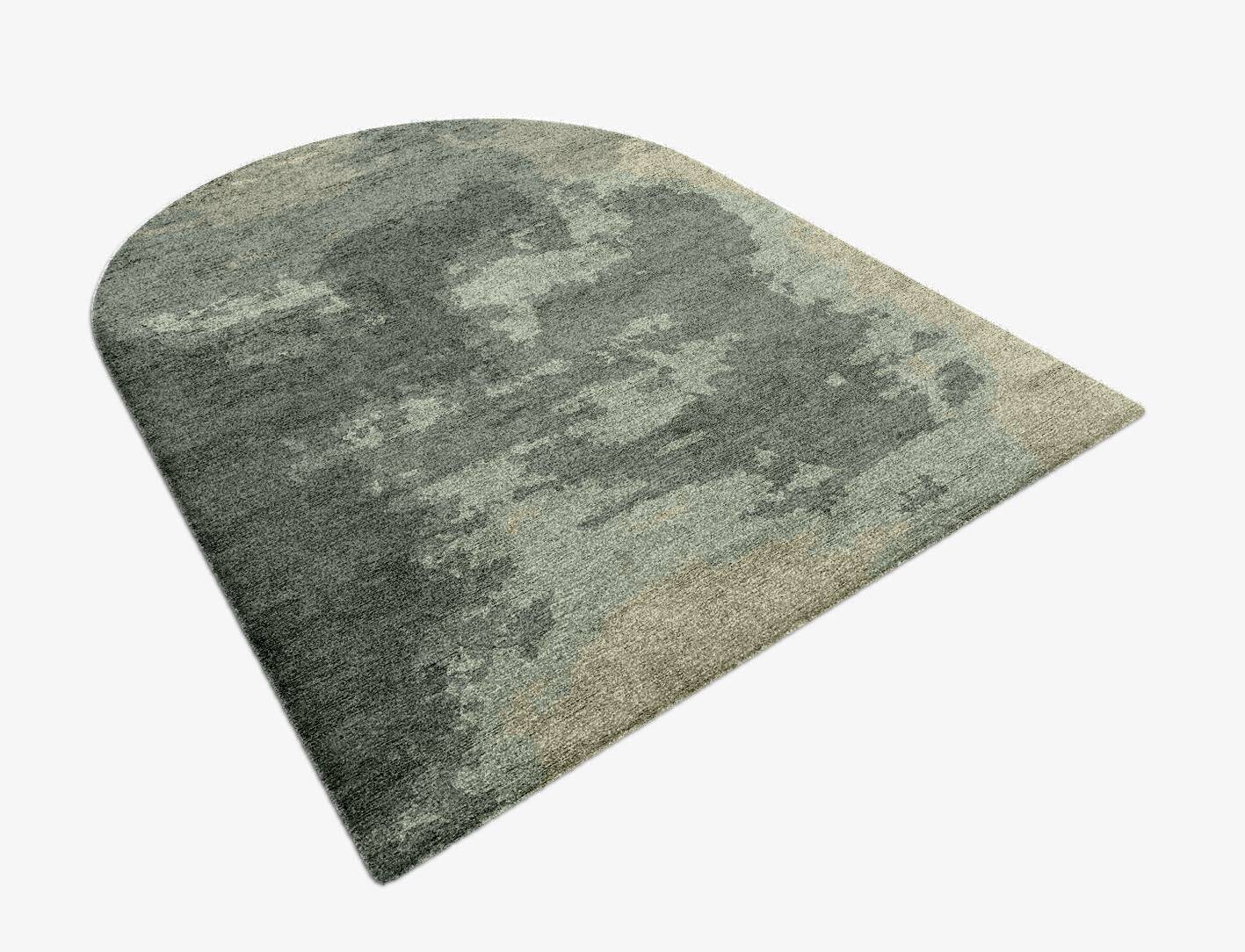 Northern lights Gradation Arch Hand Knotted Bamboo Silk Custom Rug by Rug Artisan