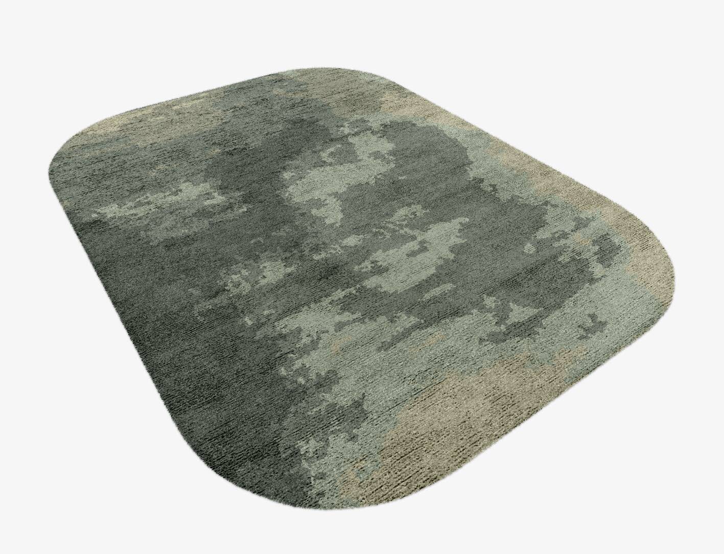Northern lights Gradation Oblong Hand Knotted Bamboo Silk Custom Rug by Rug Artisan
