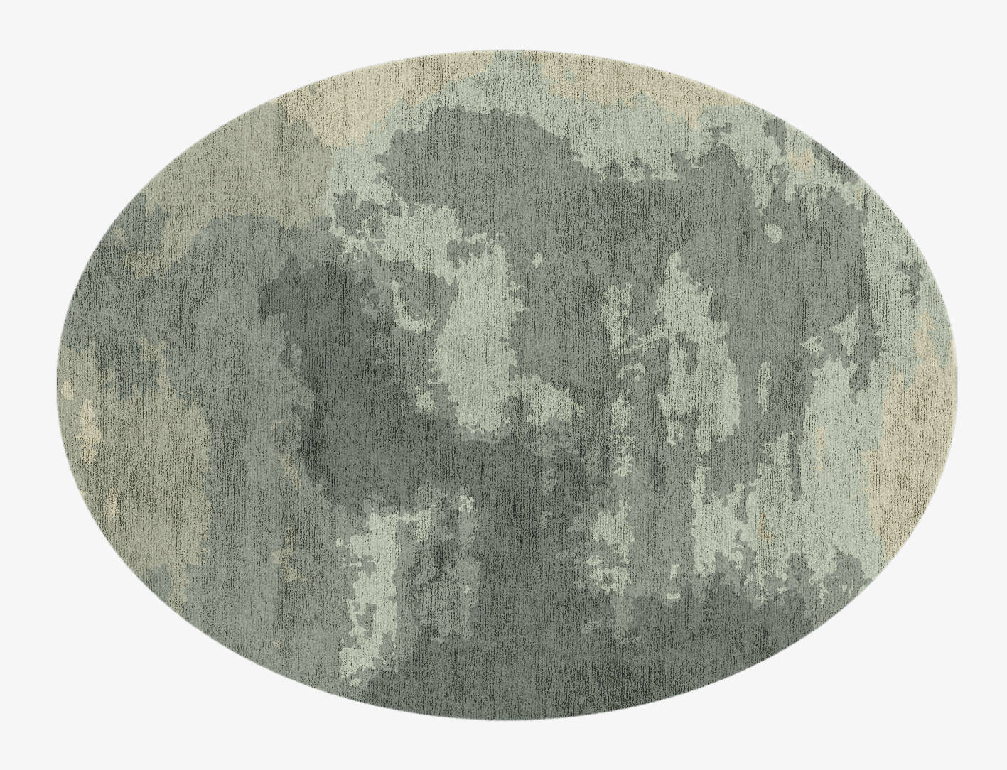 Northern lights Gradation Oval Hand Knotted Bamboo Silk Custom Rug by Rug Artisan