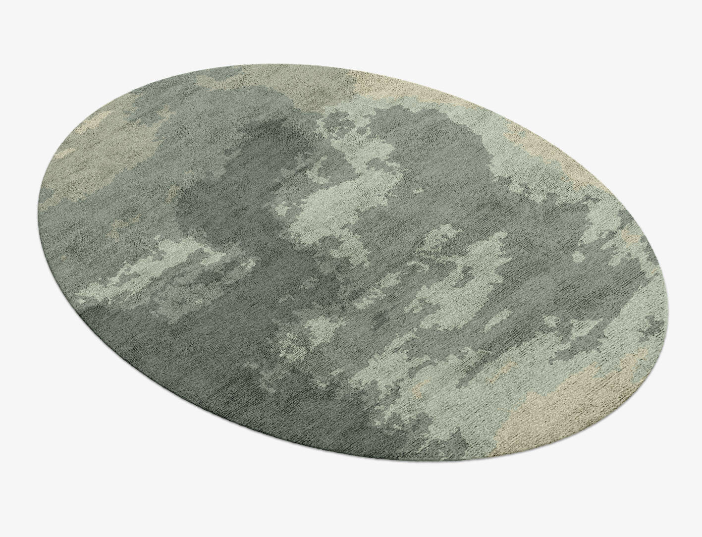 Northern lights Gradation Oval Hand Knotted Bamboo Silk Custom Rug by Rug Artisan