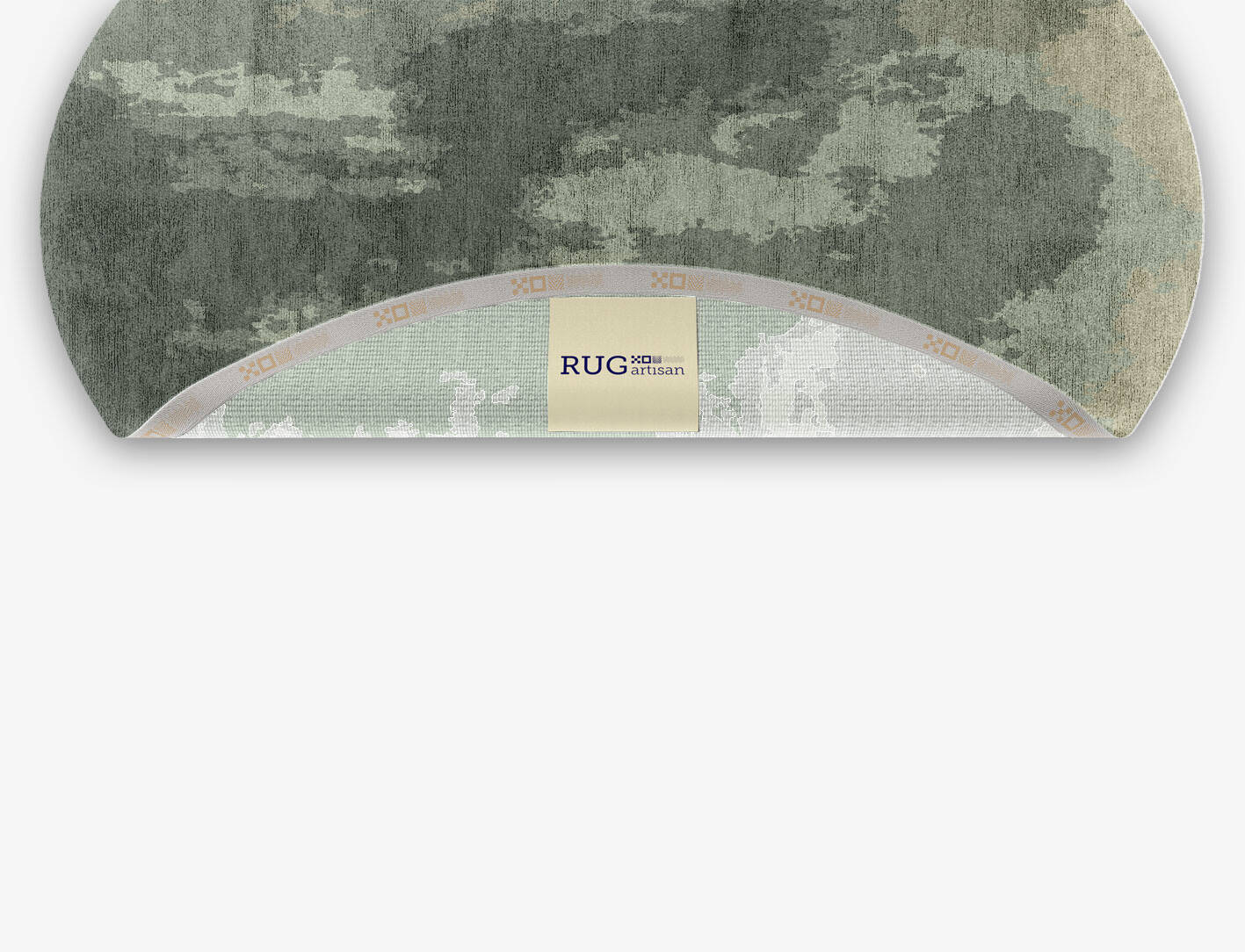 Northern lights Gradation Oval Hand Knotted Bamboo Silk Custom Rug by Rug Artisan