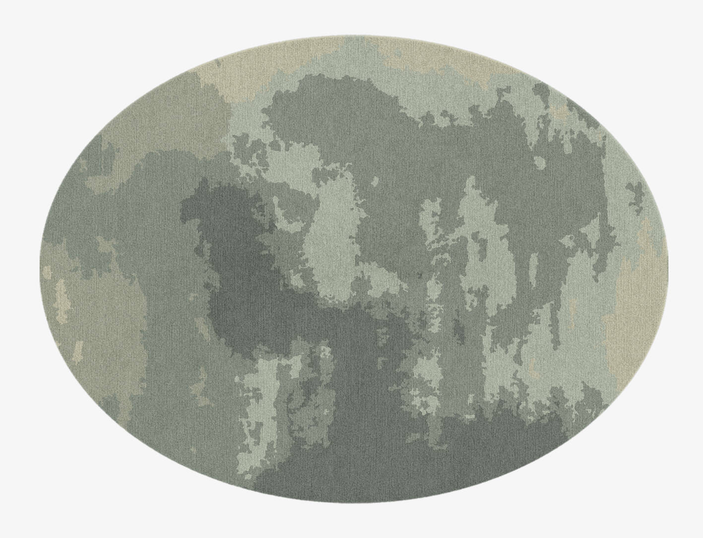 Northern lights Gradation Oval Hand Knotted Tibetan Wool Custom Rug by Rug Artisan