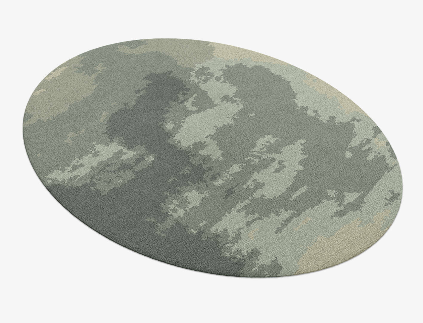 Northern lights Gradation Oval Hand Knotted Tibetan Wool Custom Rug by Rug Artisan