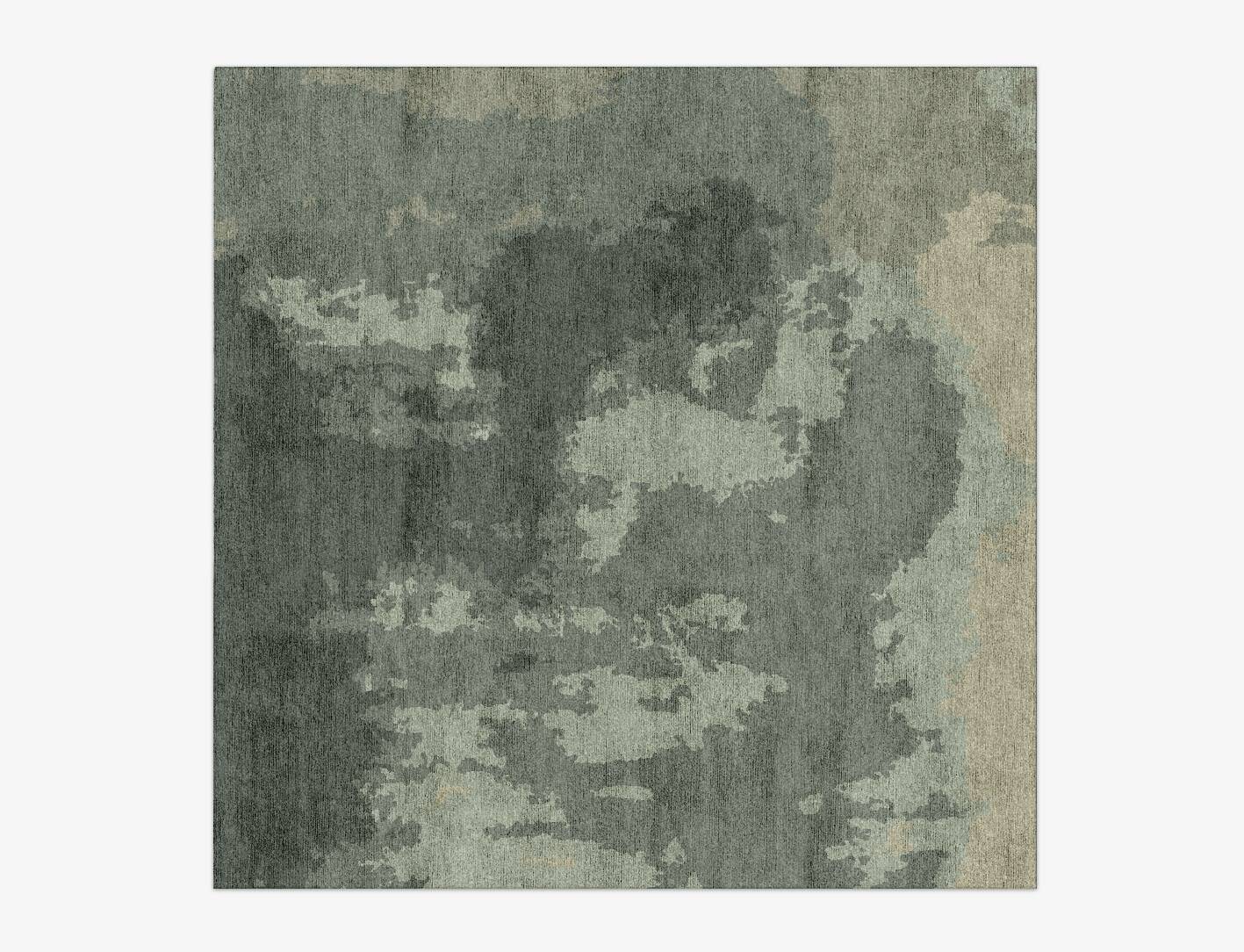 Northern lights Gradation Square Hand Knotted Bamboo Silk Custom Rug by Rug Artisan