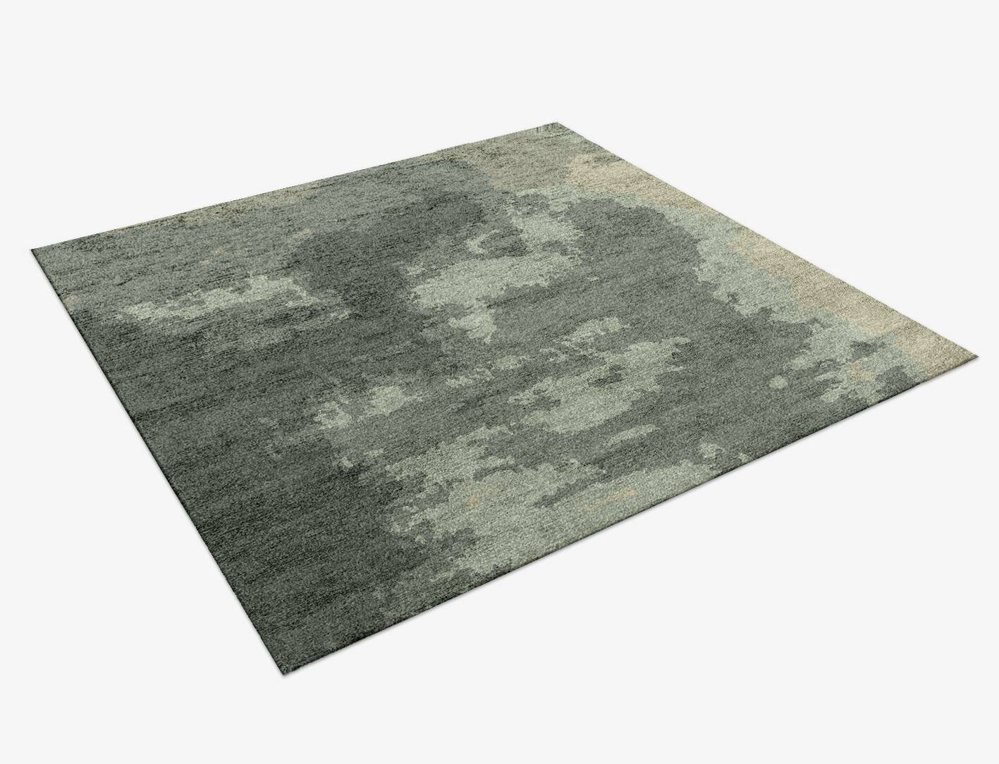 Northern lights Gradation Square Hand Knotted Bamboo Silk Custom Rug by Rug Artisan