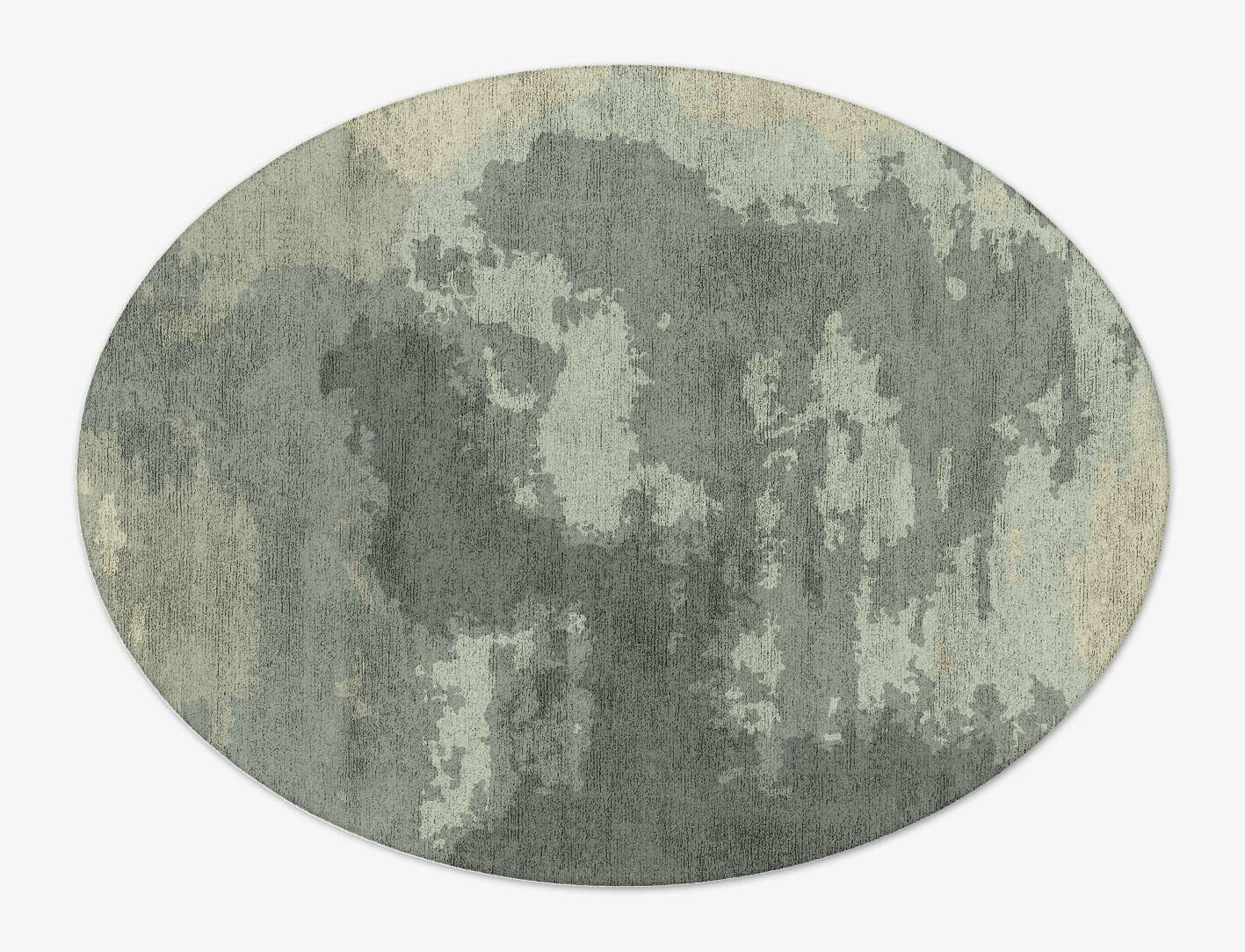 Northern lights Gradation Oval Hand Tufted Bamboo Silk Custom Rug by Rug Artisan