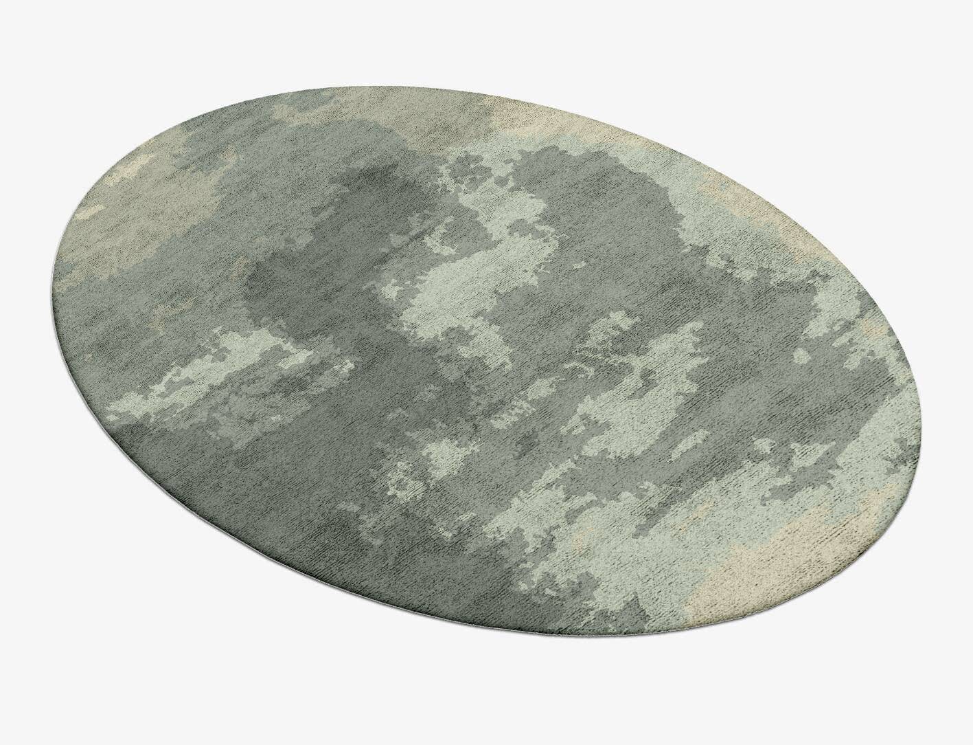 Northern lights Gradation Oval Hand Tufted Bamboo Silk Custom Rug by Rug Artisan