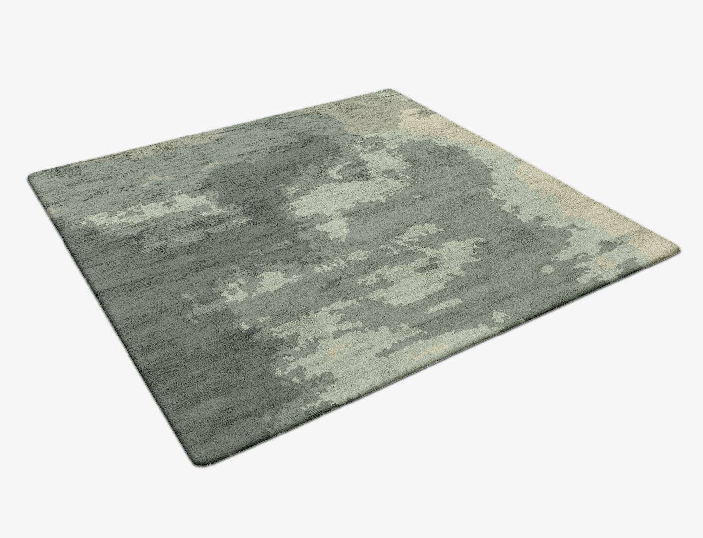 Northern lights Gradation Square Hand Tufted Bamboo Silk Custom Rug by Rug Artisan
