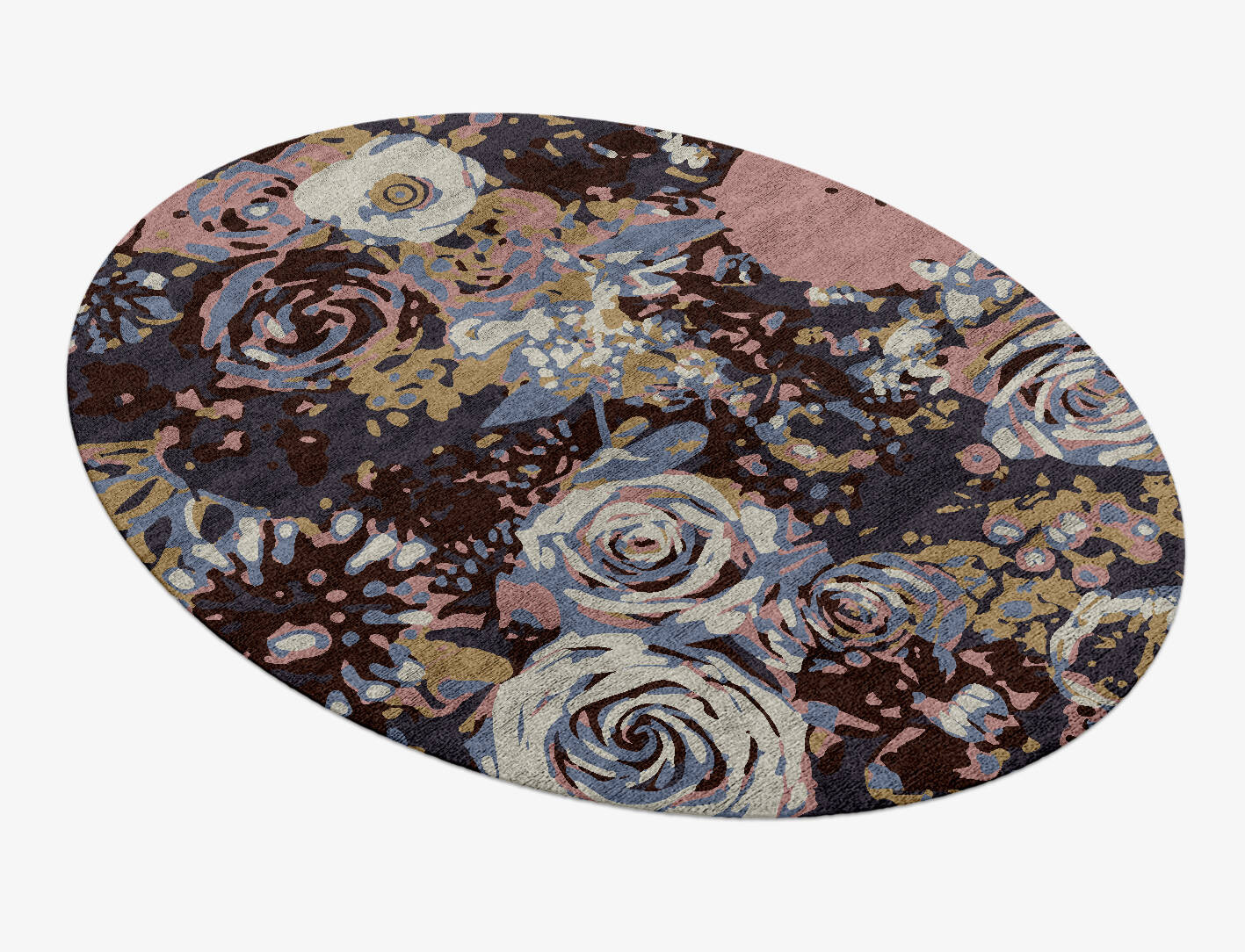 Nosegay Floral Oval Hand Knotted Bamboo Silk Custom Rug by Rug Artisan