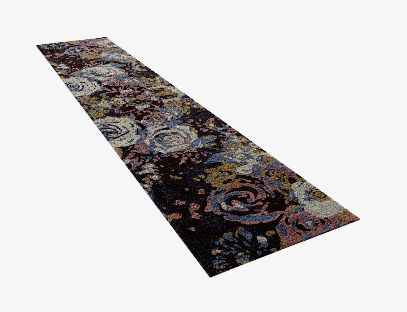 Nosegay Floral Runner Hand Knotted Bamboo Silk Custom Rug by Rug Artisan