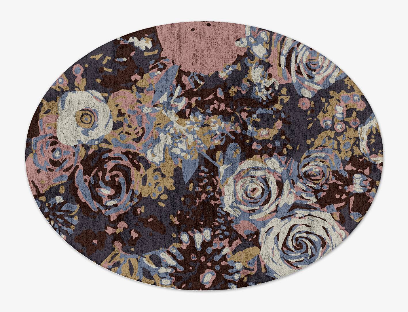 Nosegay Floral Oval Hand Tufted Bamboo Silk Custom Rug by Rug Artisan