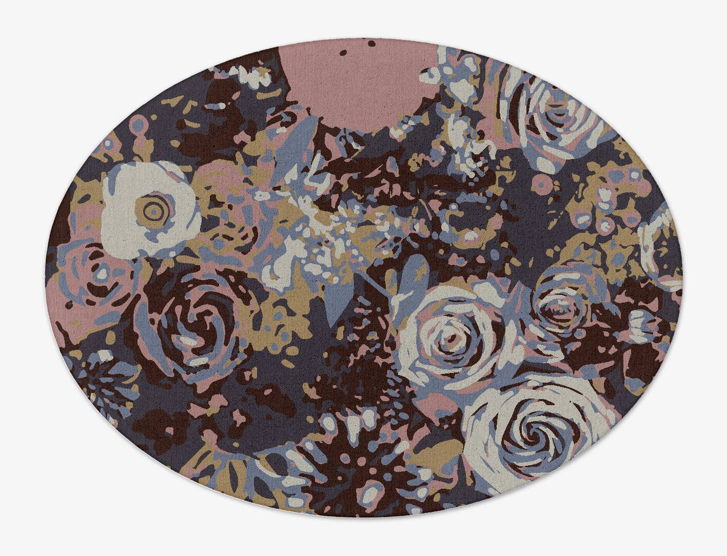 Nosegay Floral Oval Hand Tufted Pure Wool Custom Rug by Rug Artisan