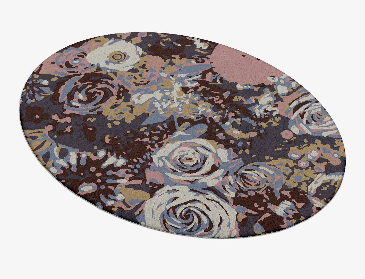 Nosegay Floral Oval Hand Tufted Pure Wool Custom Rug by Rug Artisan