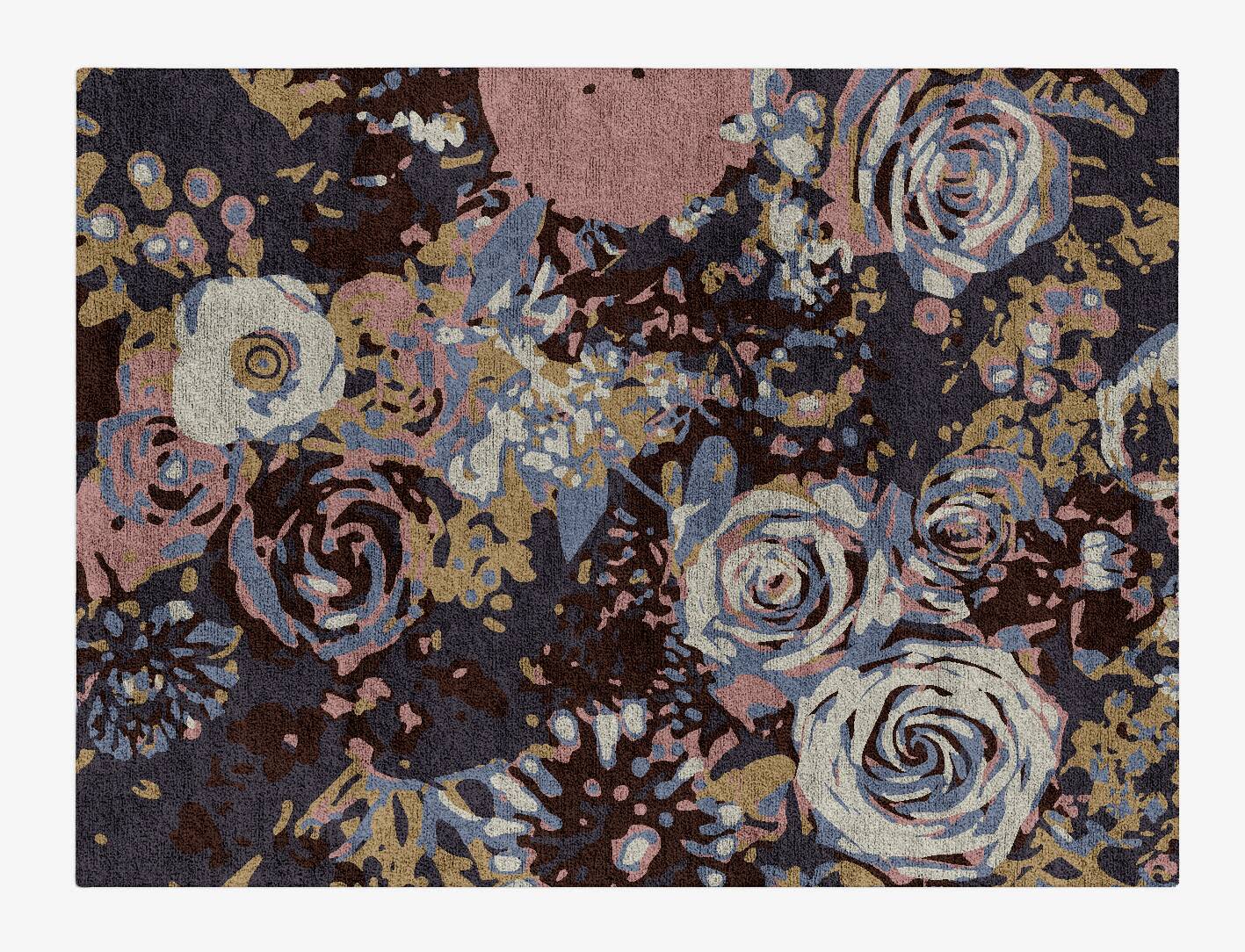 Nosegay Floral Rectangle Hand Tufted Bamboo Silk Custom Rug by Rug Artisan