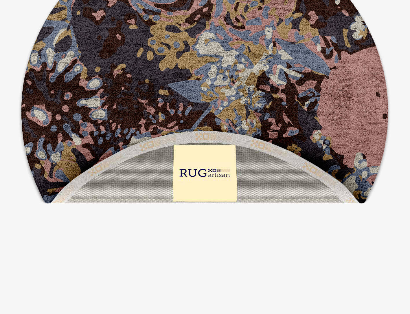 Nosegay Floral Round Hand Tufted Bamboo Silk Custom Rug by Rug Artisan