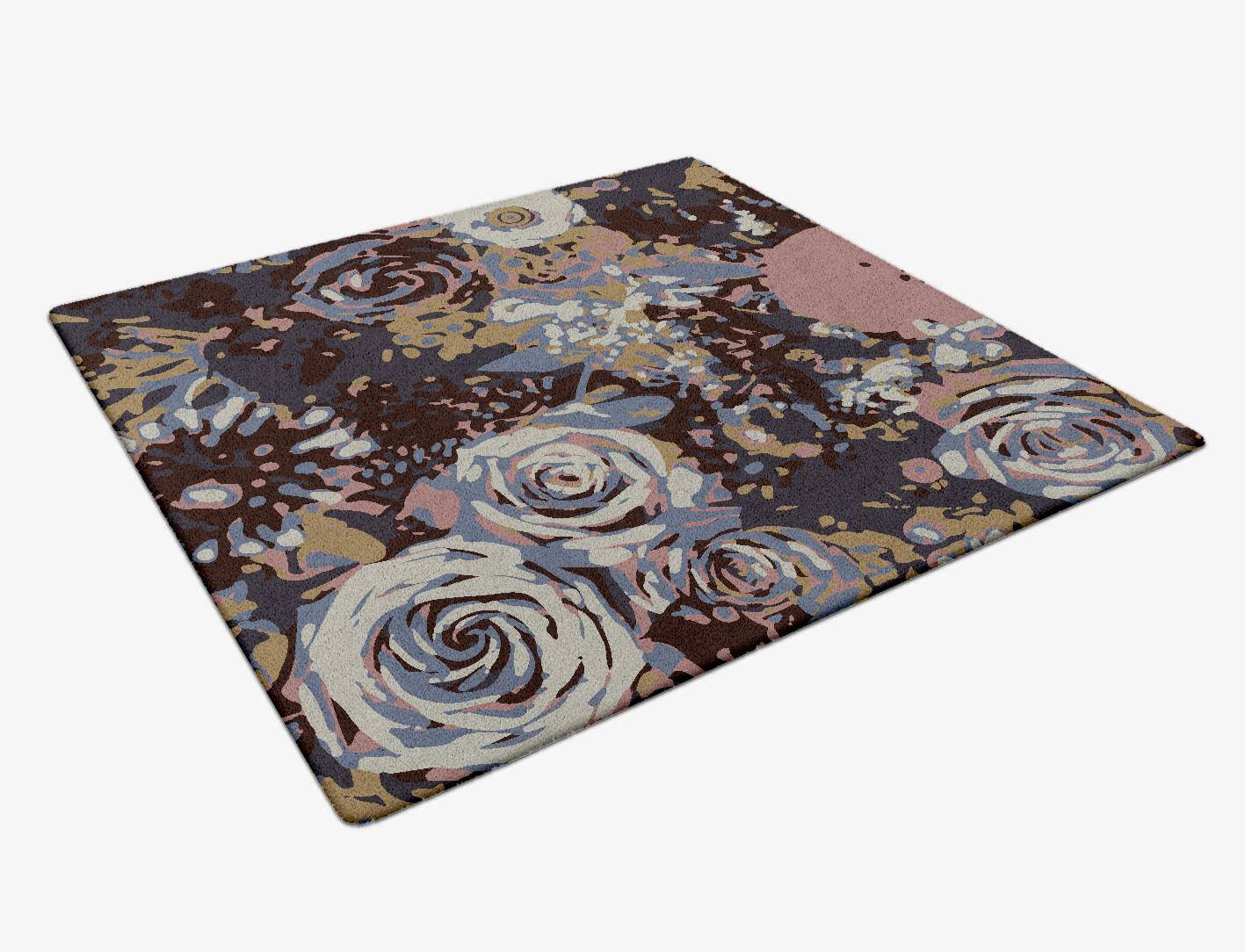 Nosegay Floral Square Hand Tufted Pure Wool Custom Rug by Rug Artisan